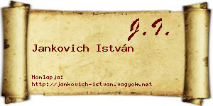 Jankovich István névjegykártya